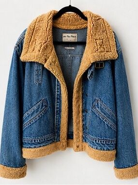 Free People We The Free Sherpa Lined Denim Jacket NWT Size M